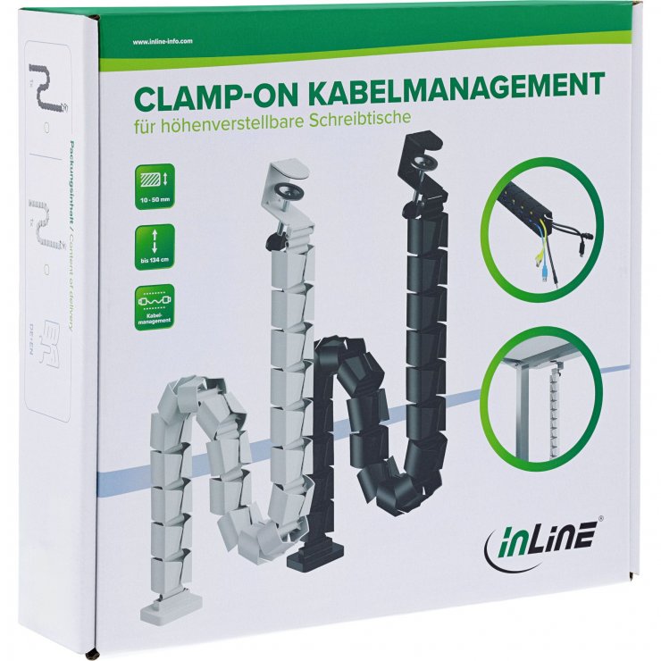 Imagine Organizator cabluri/canal cablu inaltime reglabila max. 1.34m Alb, InLine IL59996E